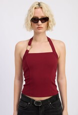 Metal Link Detail Halter Top