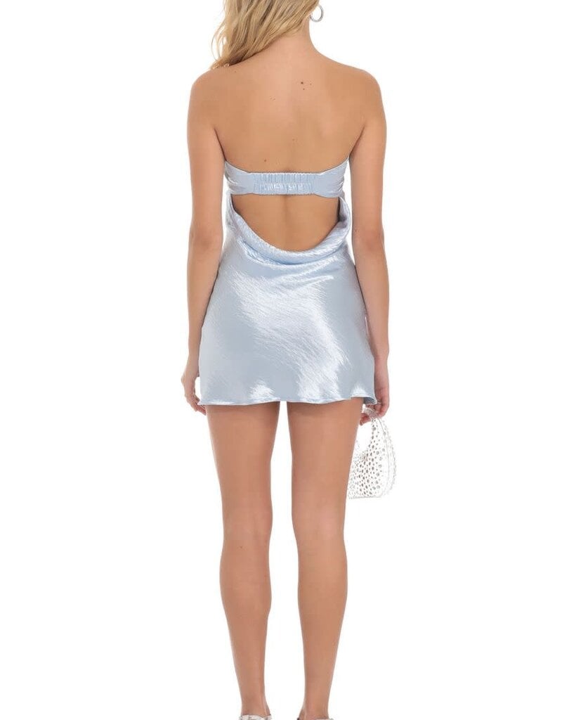Lucy In The Sky Satin Strapless Slip Mini Dress