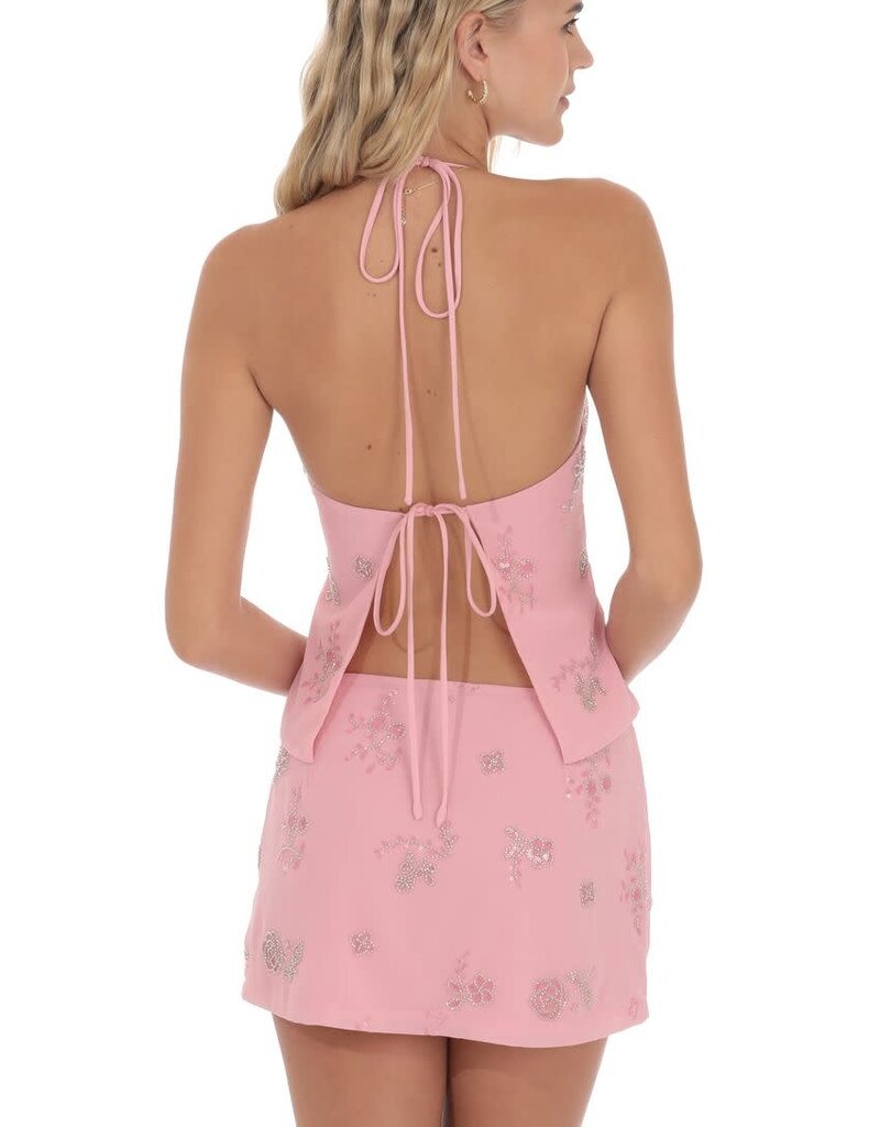 Lucy In The Sky Sequin Beaded Floral Top