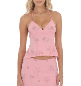 Lucy In The Sky Sequin Beaded Floral Mini Skirt