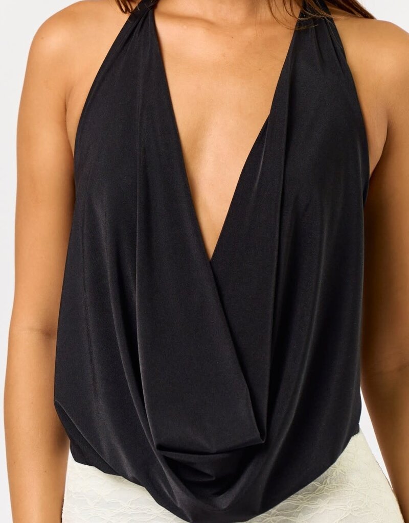 Chic Cowl Tie Back Bodysuit