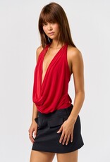Chic Cowl Tie Back Bodysuit