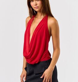 Chic Cowl Tie Back Bodysuit