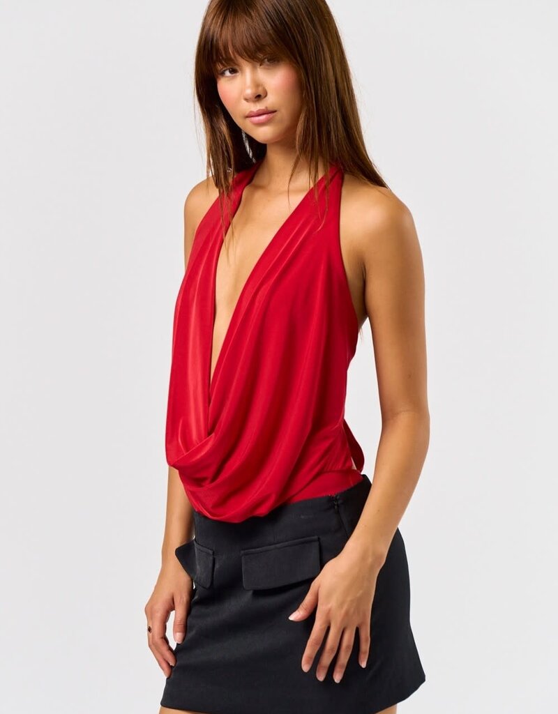 Chic Cowl Tie Back Bodysuit