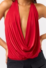 Chic Cowl Tie Back Bodysuit