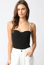 Contrast Lace Trim Bodysuit