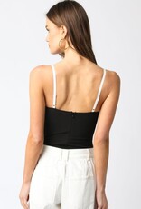 Contrast Lace Trim Bodysuit