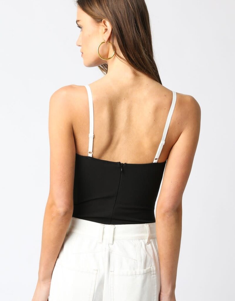 Contrast Lace Trim Bodysuit
