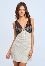 Polka Dot Lace Bust Mini Dress
