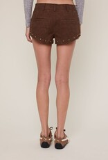 Faux Suede Studded Micro Shorts