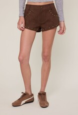 Faux Suede Studded Micro Shorts