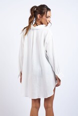 Oversized Collar Shirt Beach Coverup