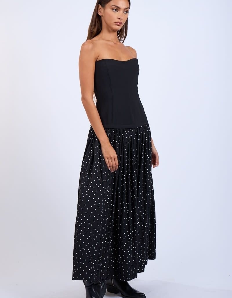 Polka Dot Tube Midi Dress