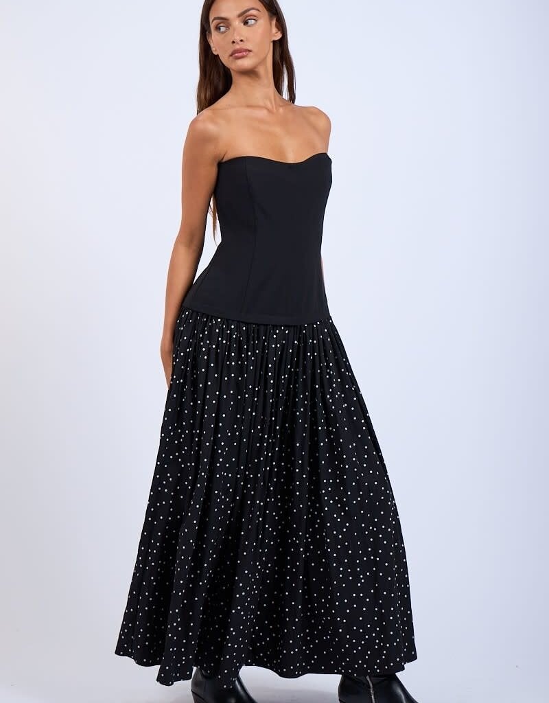 Polka Dot Tube Midi Dress