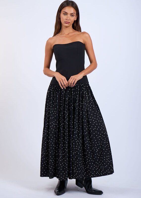 Polka Dot Tube Midi Dress