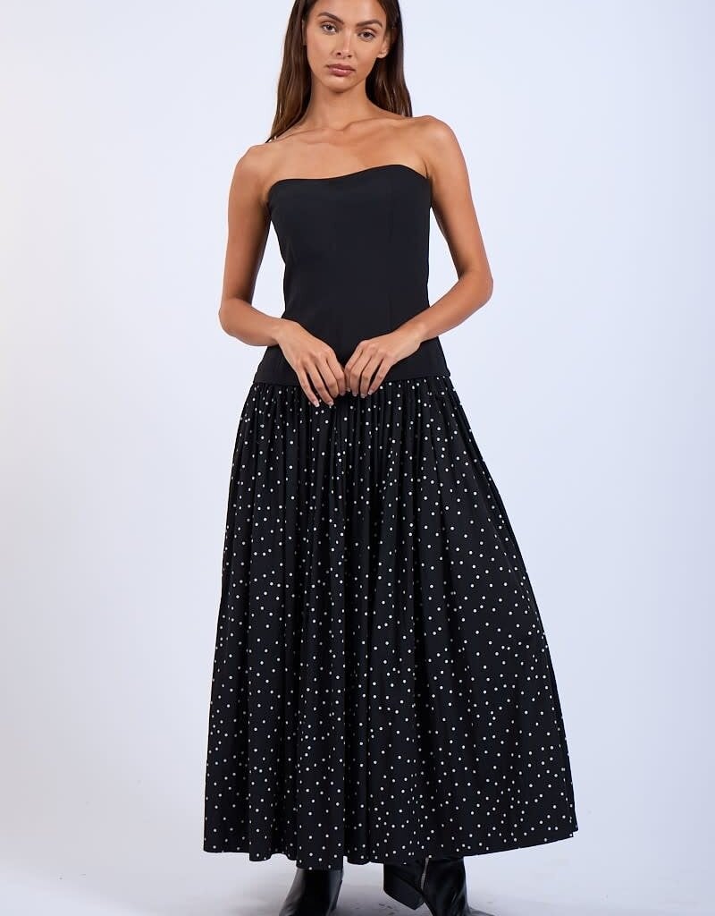 Polka Dot Tube Midi Dress