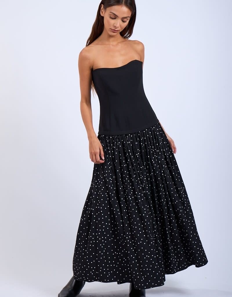 Polka Dot Tube Midi Dress