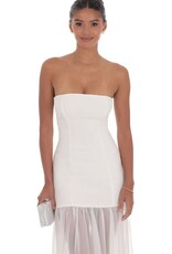 Lucy In The Sky Strapless Chiffon Drop Skirt Maxi Dress