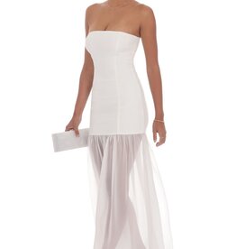 Lucy In The Sky Strapless Chiffon Drop Skirt Maxi Dress
