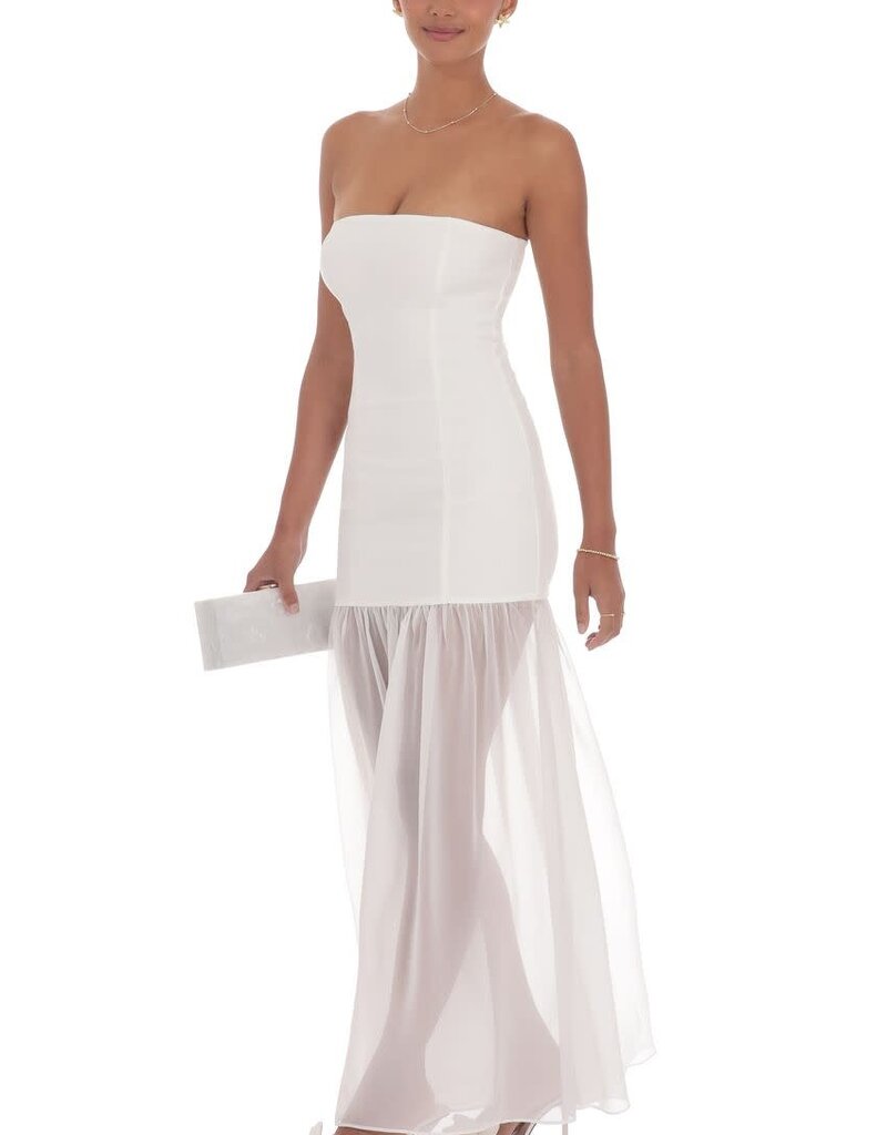 Lucy In The Sky Strapless Chiffon Drop Skirt Maxi Dress