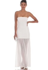Lucy In The Sky Strapless Chiffon Drop Skirt Maxi Dress