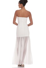 Lucy In The Sky Strapless Chiffon Drop Skirt Maxi Dress