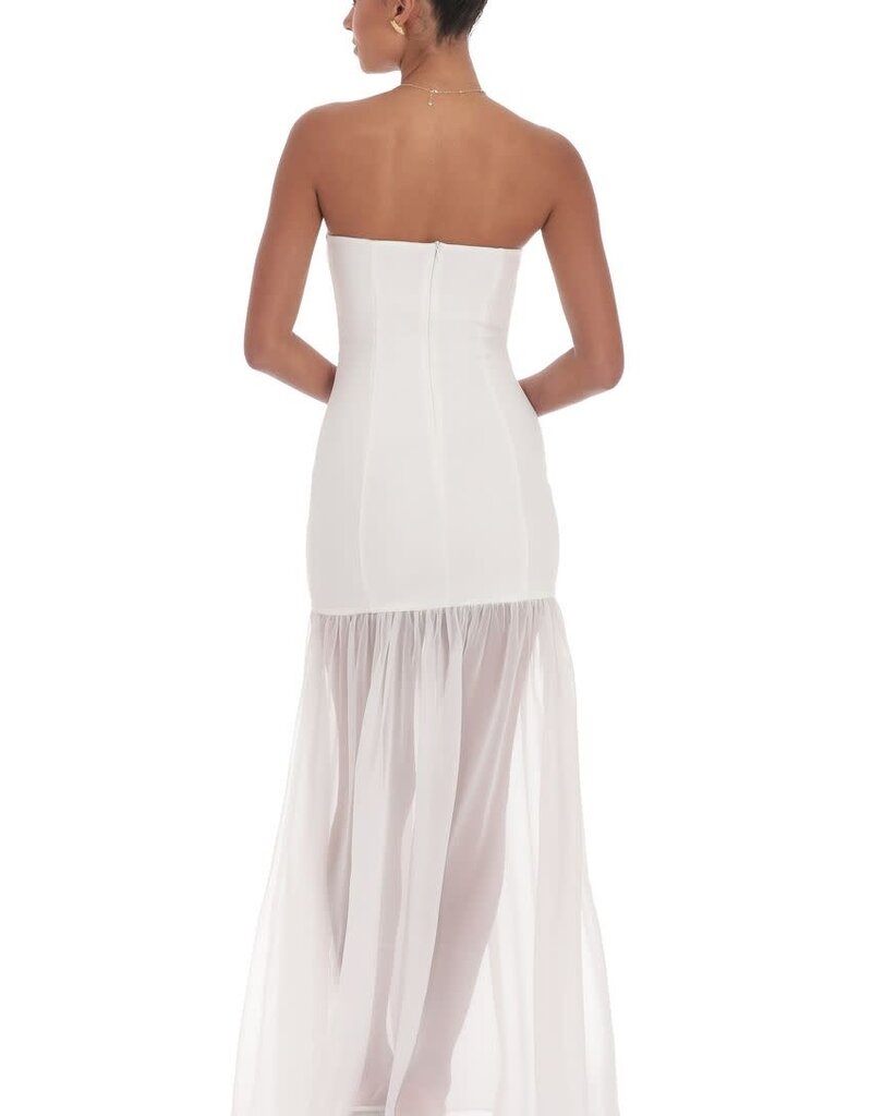 Lucy In The Sky Strapless Chiffon Drop Skirt Maxi Dress