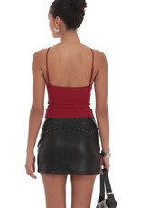 Lucy In The Sky Studded Belt Faux Leather Mini Skirt