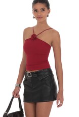 Lucy In The Sky Studded Belt Faux Leather Mini Skirt