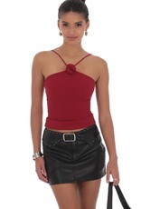 Lucy In The Sky Studded Belt Faux Leather Mini Skirt