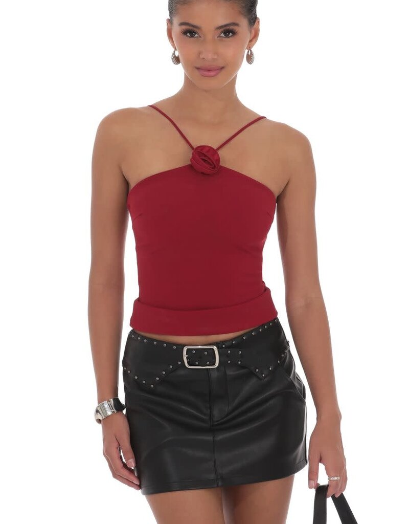 Lucy In The Sky Studded Belt Faux Leather Mini Skirt