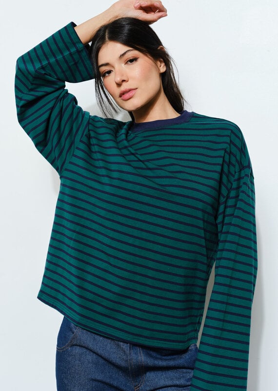 Halsey Striped Long Sleeve Top