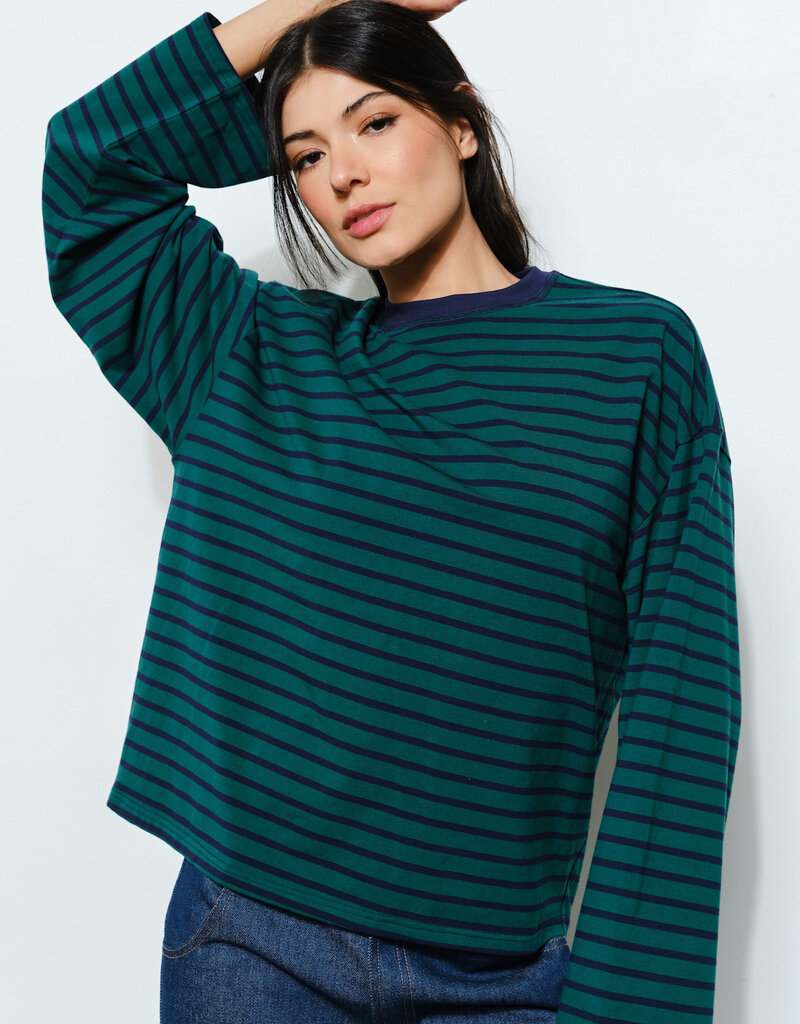 Halsey Striped Long Sleeve Top