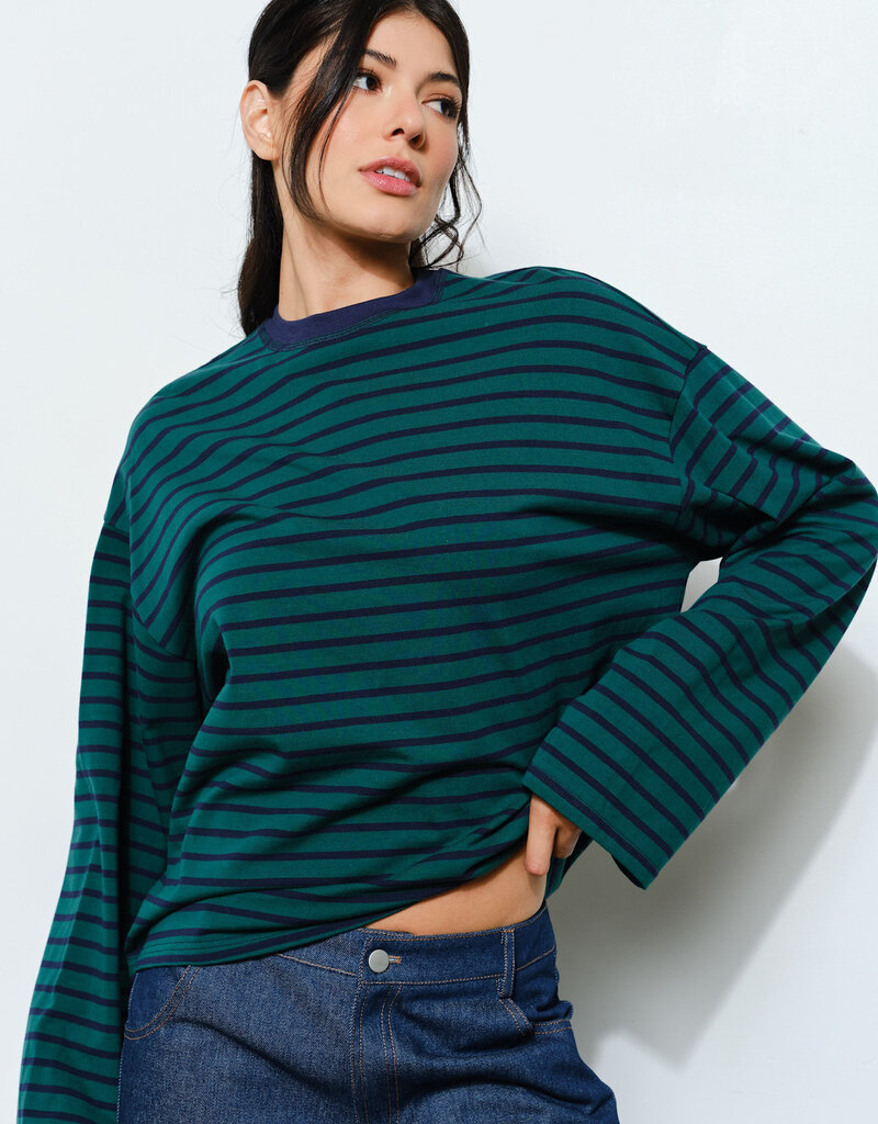 Halsey Striped Long Sleeve Top