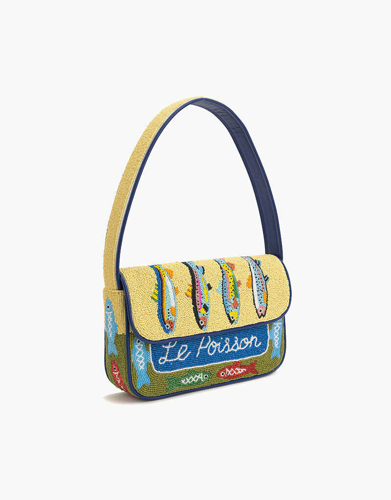 Fish Tales Beaded Shoulder Bag