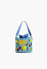 Lush Fruits Beaded Bucket Bag