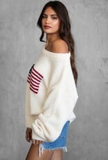 American Flag Off The Shoulder Sweater
