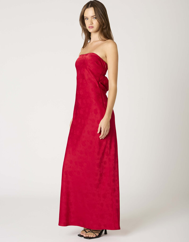 Tonal Floral Cowl Back Maxi Dress
