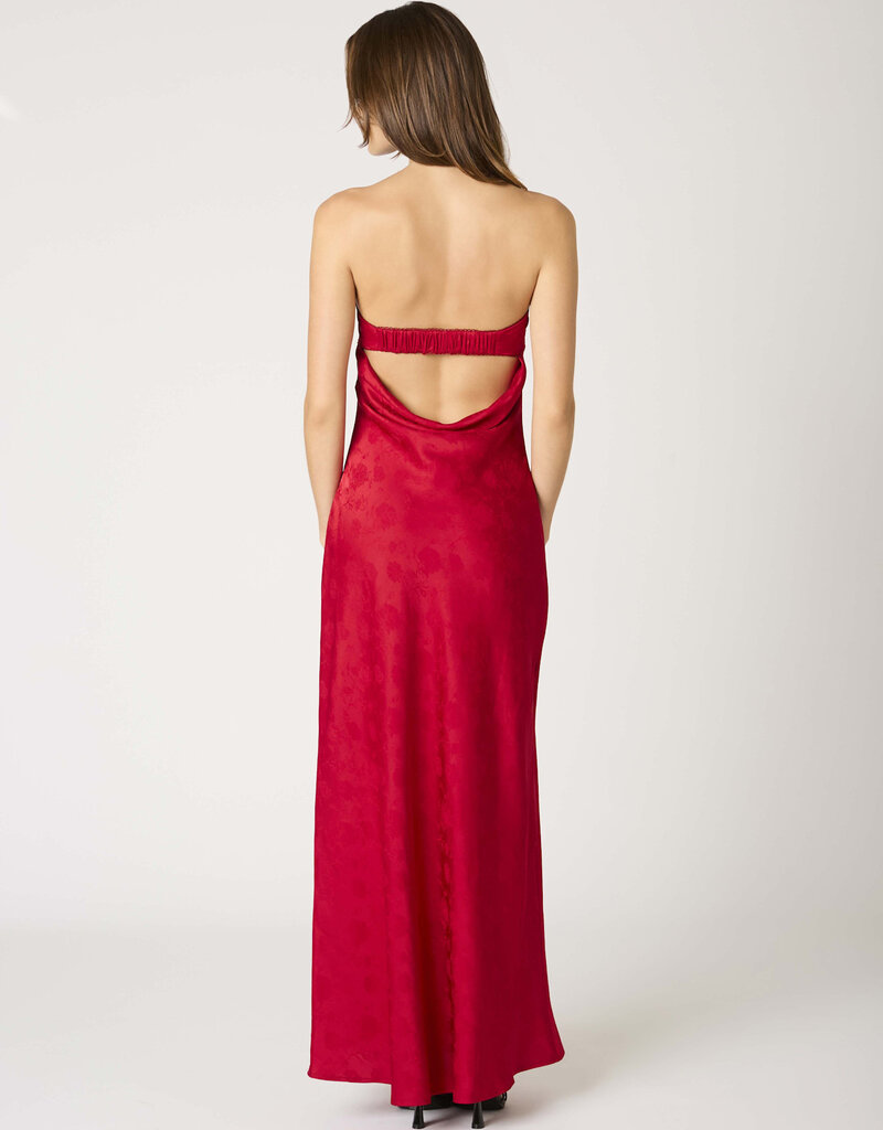 Tonal Floral Cowl Back Maxi Dress