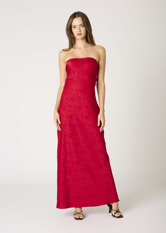Tonal Floral Cowl Back Maxi Dress