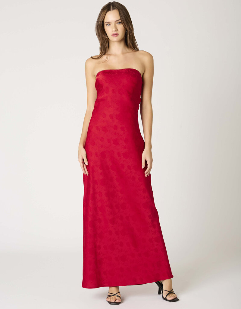 Tonal Floral Cowl Back Maxi Dress