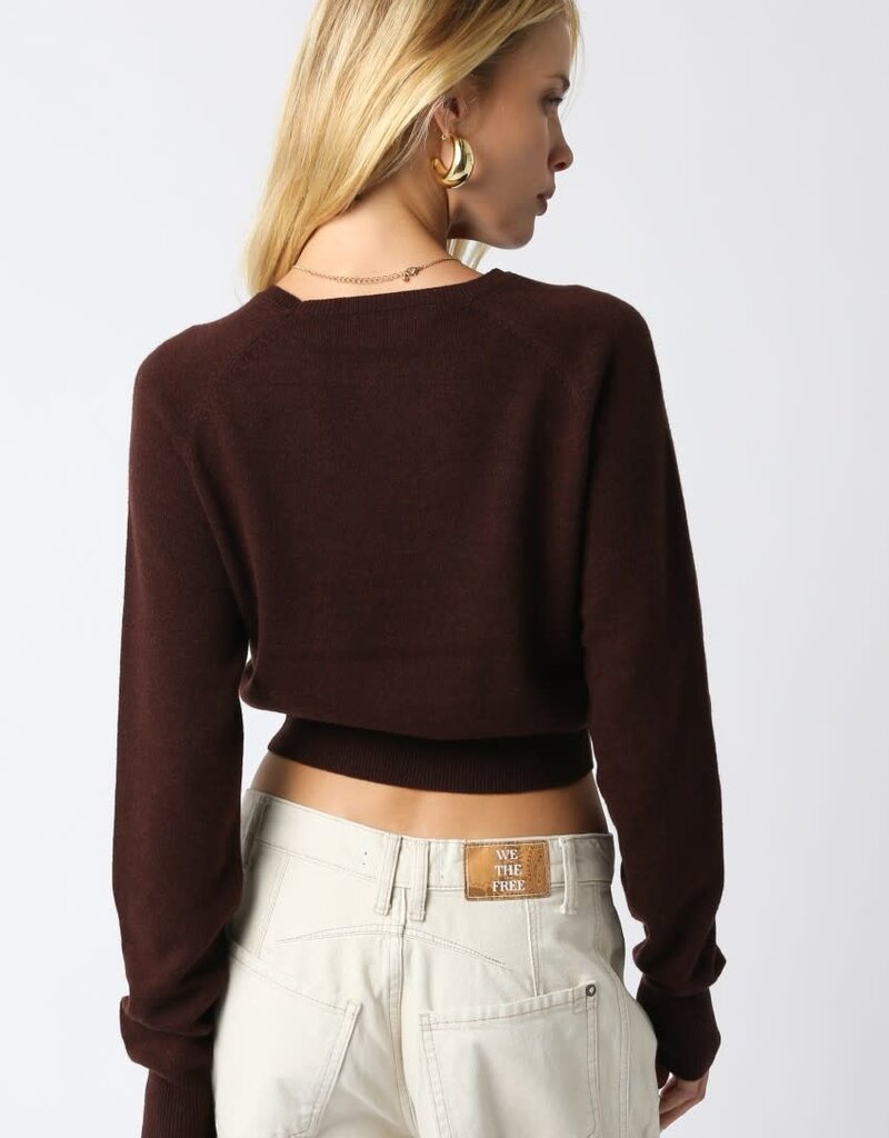 Luz Cropped Knit Long Sleeve Sweater