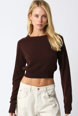 Luz Cropped Knit Long Sleeve Sweater