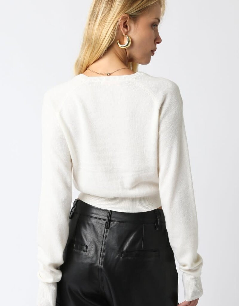 Luz Cropped Knit Long Sleeve Sweater
