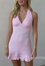 Sequin Halter Mini Dress