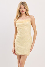 Sequin Beaded Strappy Back Mini Dress