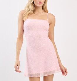 Madison Sequin Beaded Open Back Mini Dress