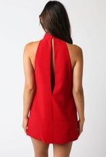 High Neck Sleeveless Mini Dress
