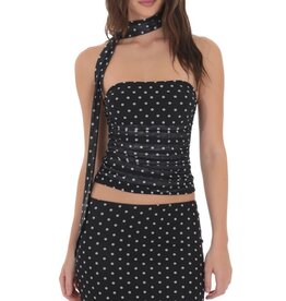 Lucy In The Sky Scarf Polka Dot Mesh Tube Top