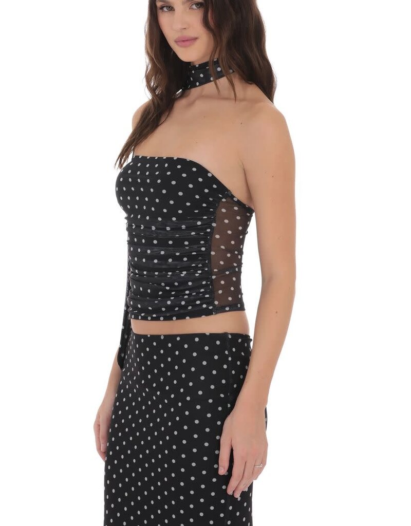 Lucy In The Sky Scarf Polka Dot Mesh Tube Top
